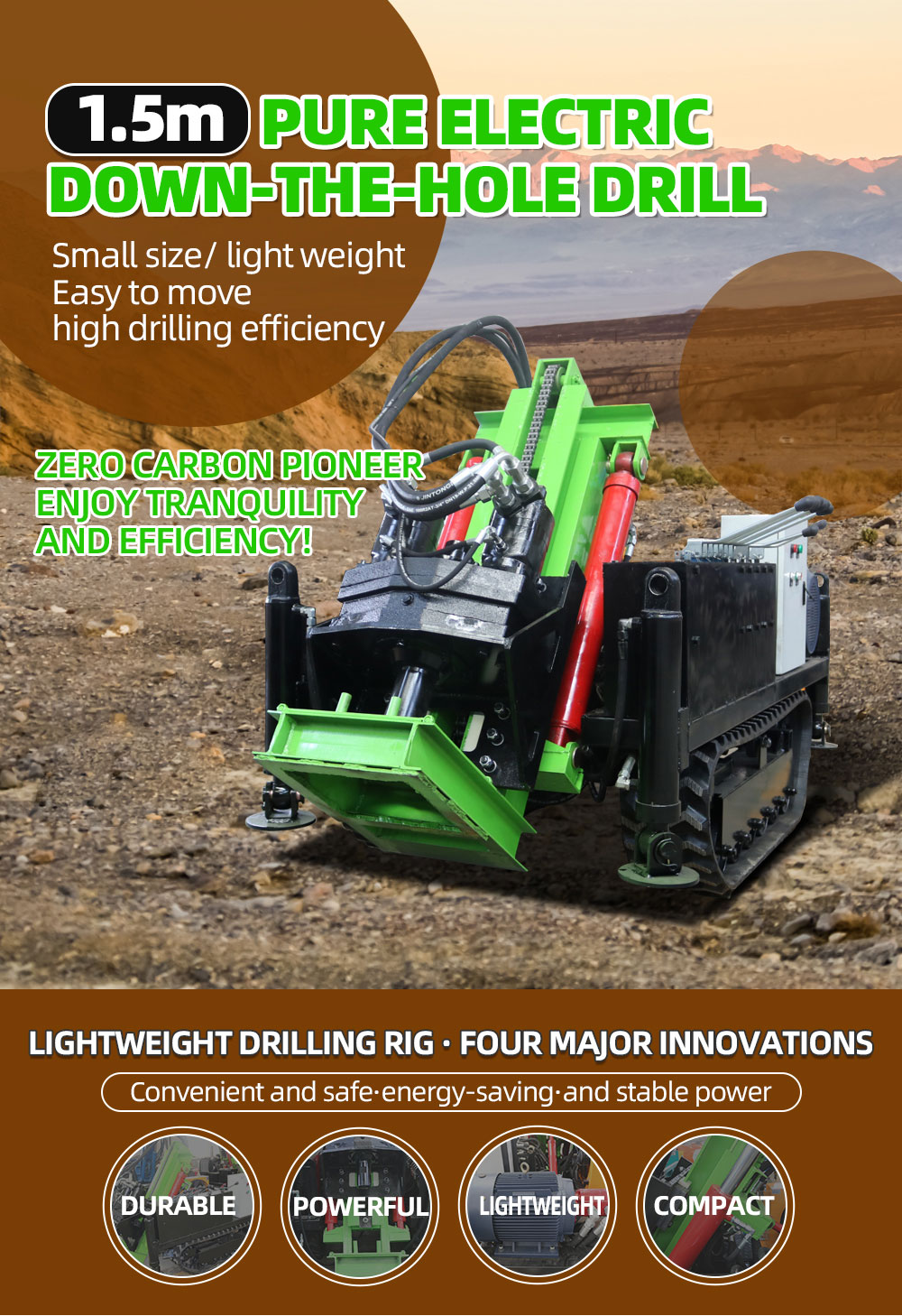 Máy khoan điện Down The Hole 1,5 mét