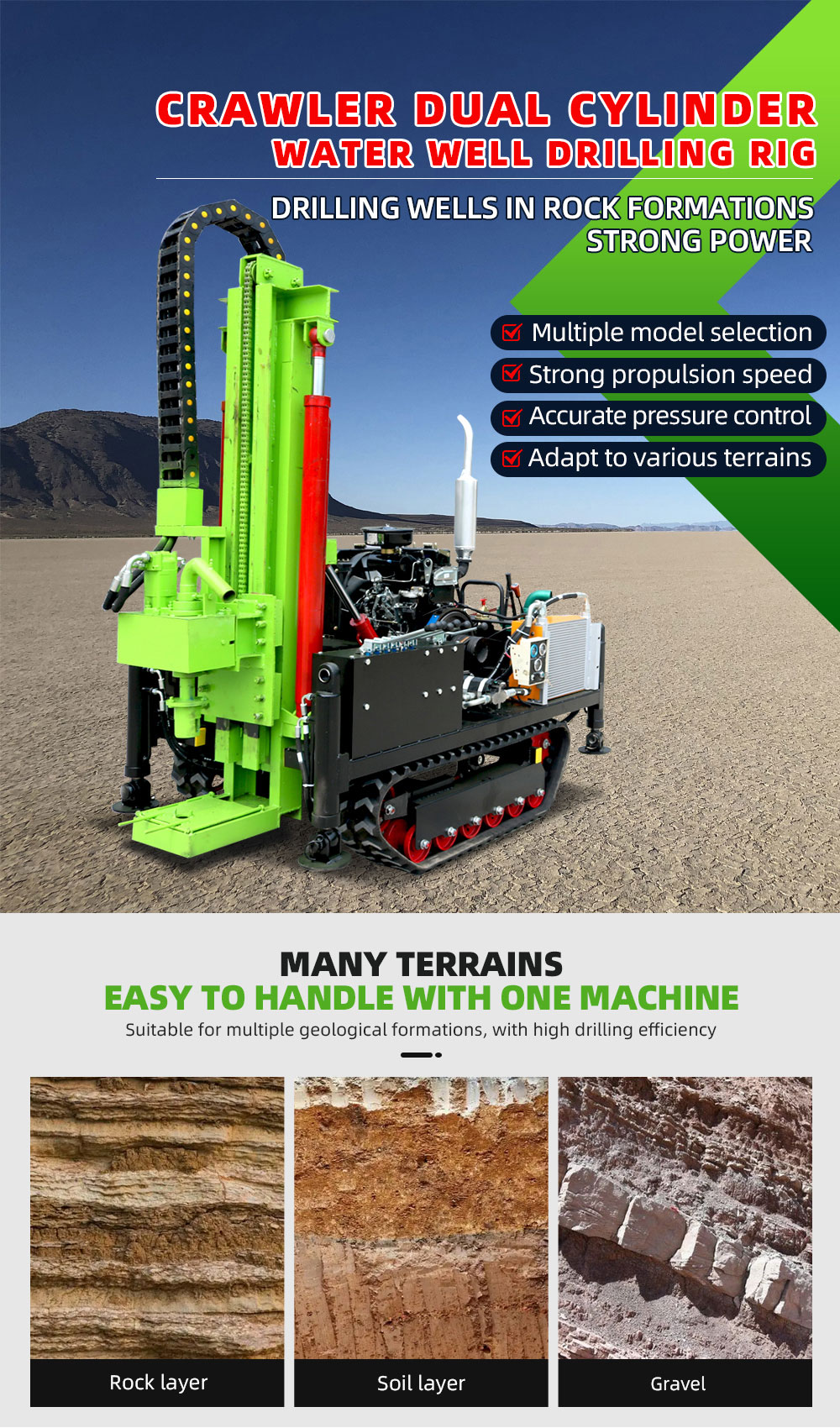 Equipamento de perfuração de poços de água domésticos 35HP