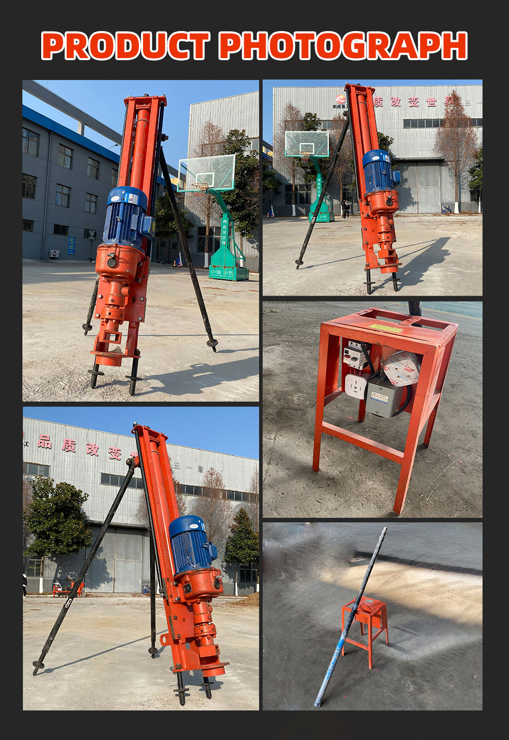 Tipo de soporte en la plataforma de perforación del agujero