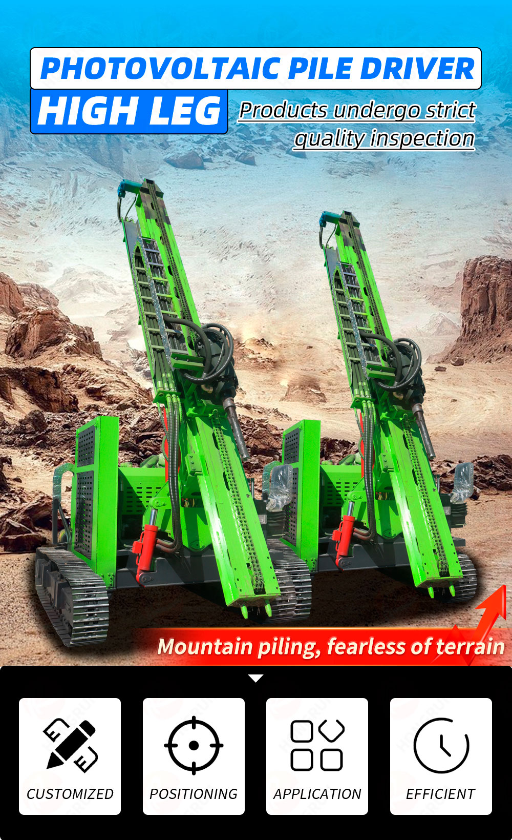 High Leg Photovoltaic Pile Driver