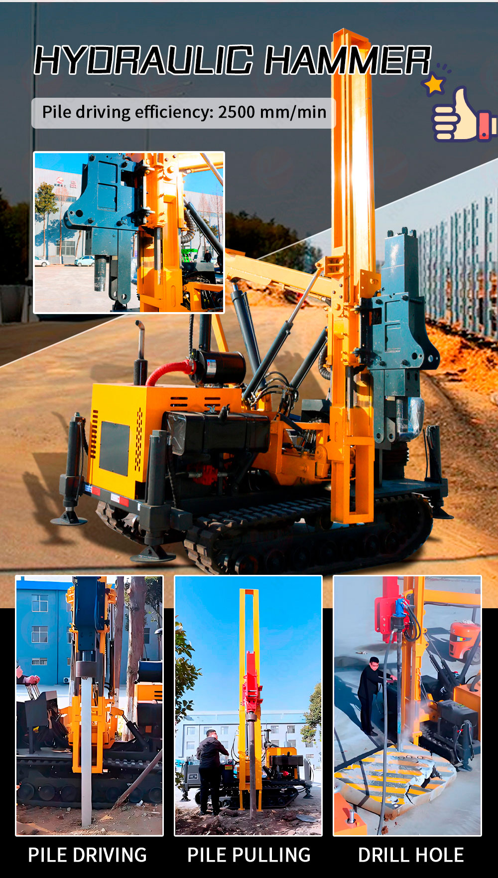 Crawler Guardrail Pile Driver