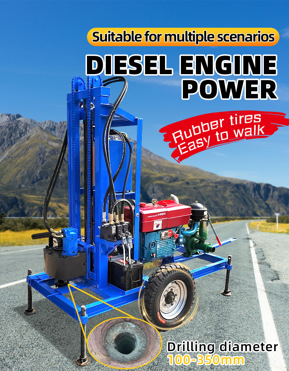 Diesel Hydraulic Water Well Drilling Rig