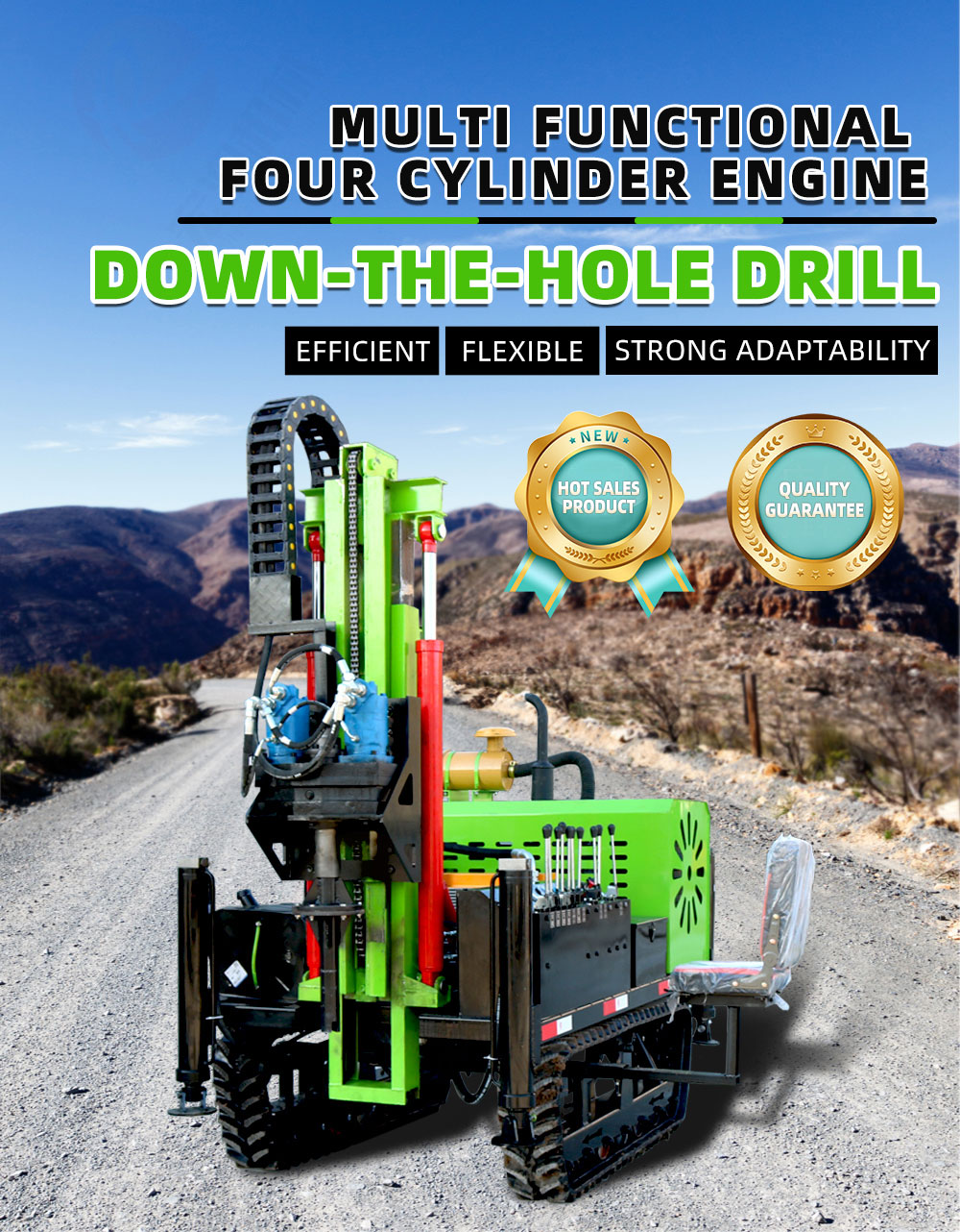 Four Cylinder Down The Hole Drilling Rig