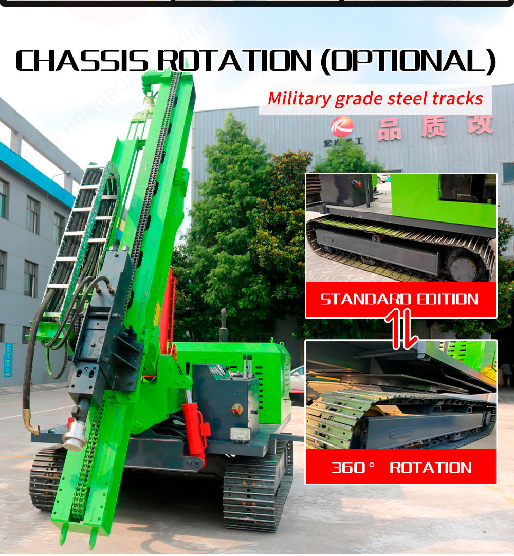 Martelo hidráulico com placa de bate-estacas fotovoltaico