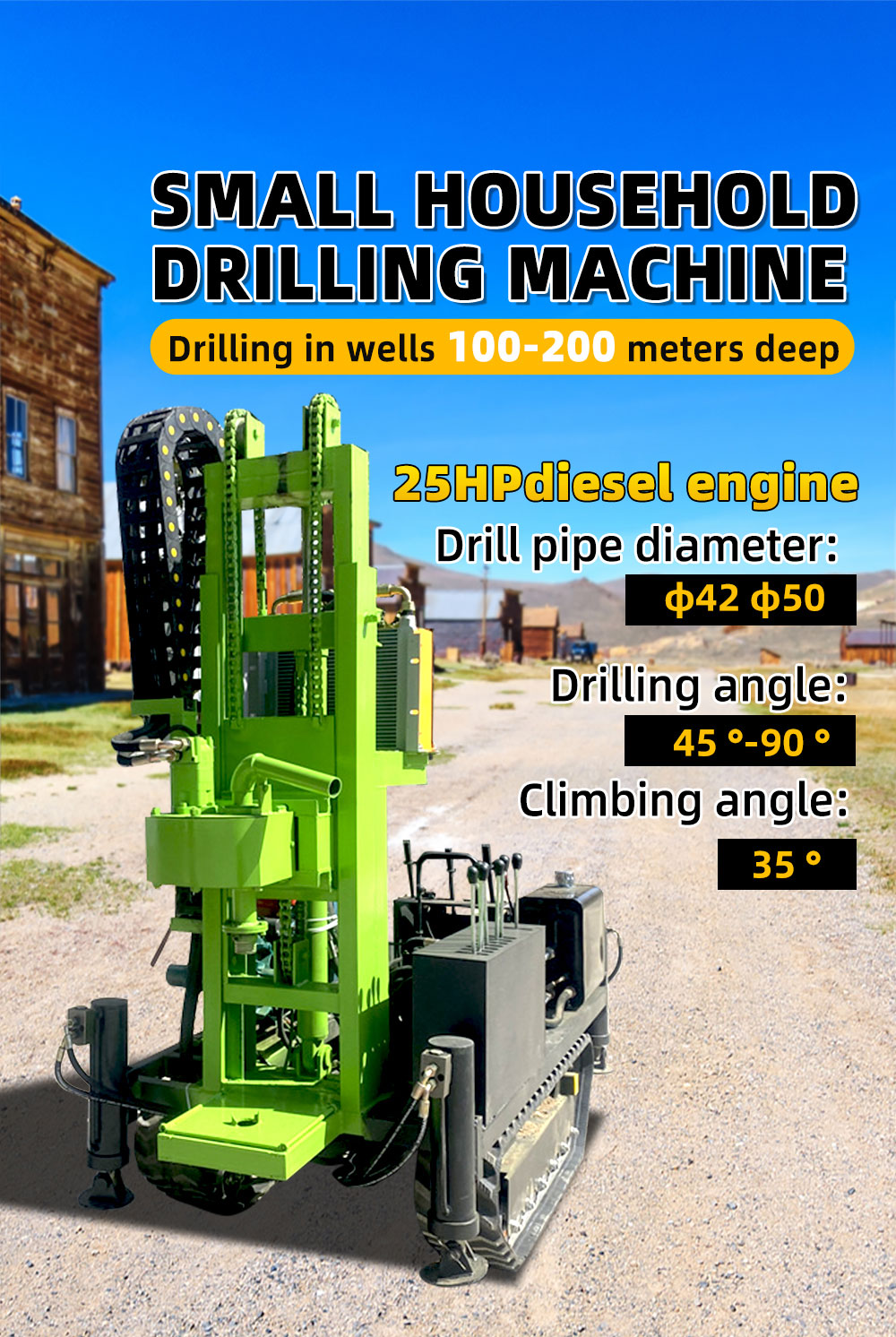 Equipamento de perfuração de poços de água de 25 cavalos