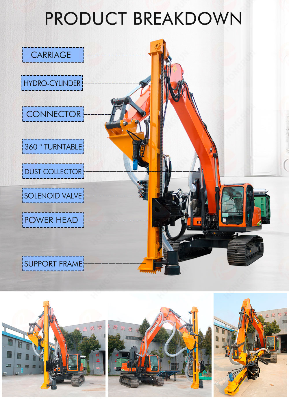Excavator Drilling Rig