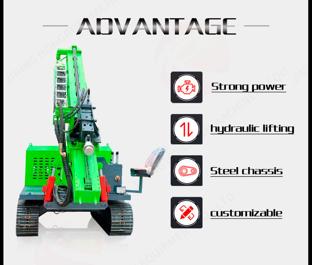 Martelo hidráulico com placa de bate-estacas fotovoltaico