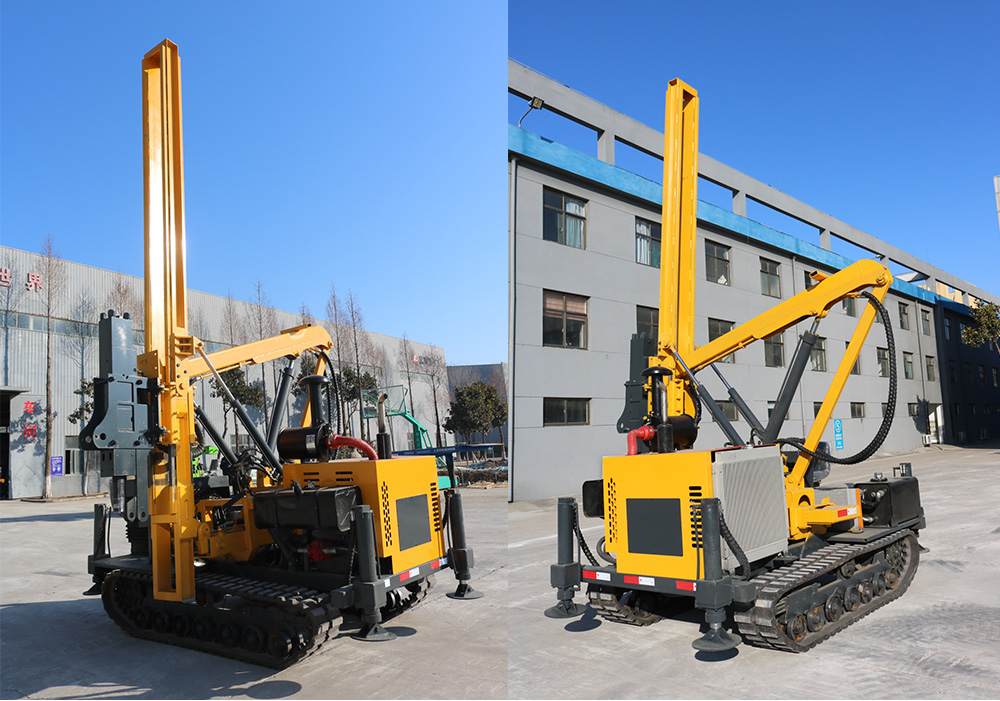 Máy đóng cọc thi công lan can đường cao tốc