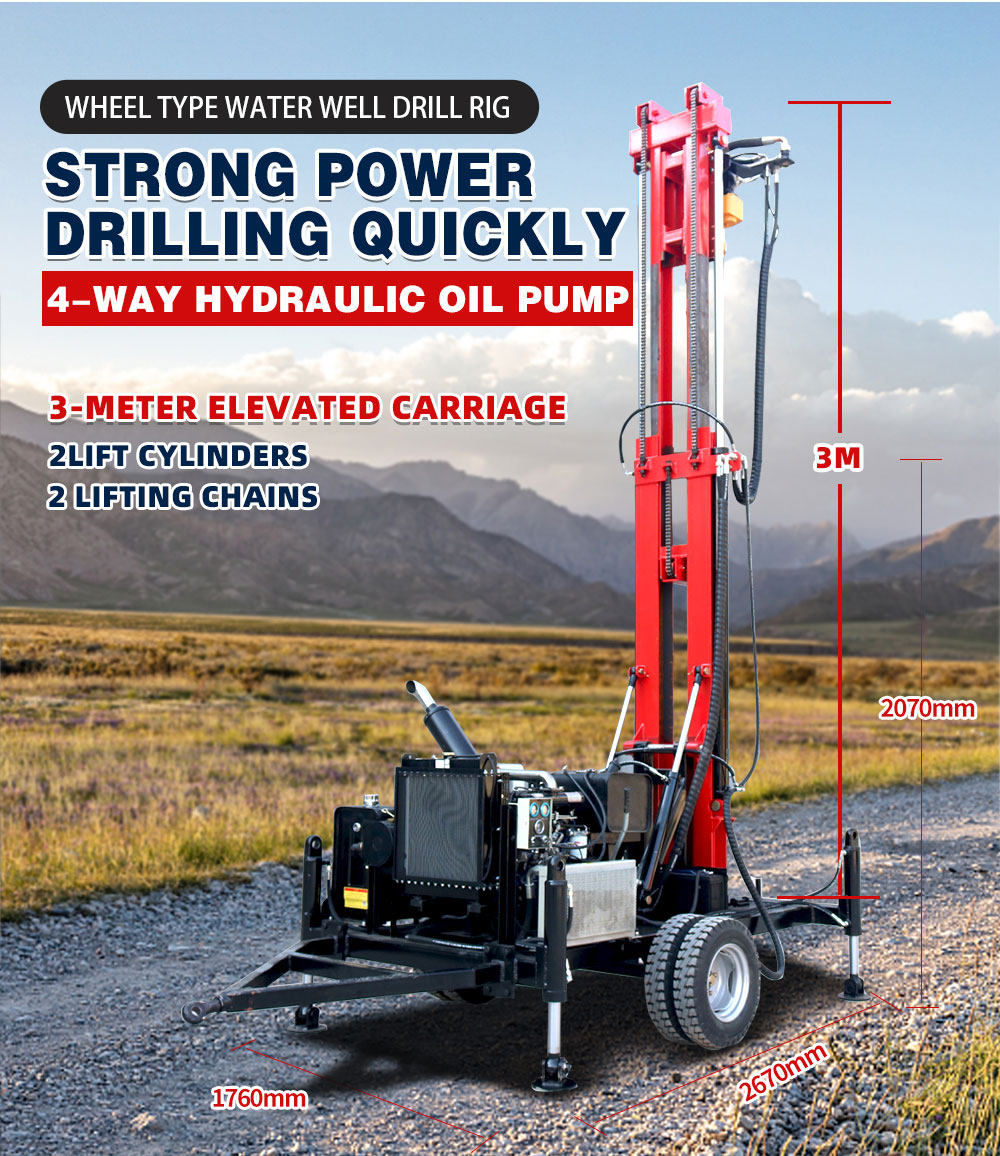 78 Horsepower Wheeled Water Well Drilling Rig