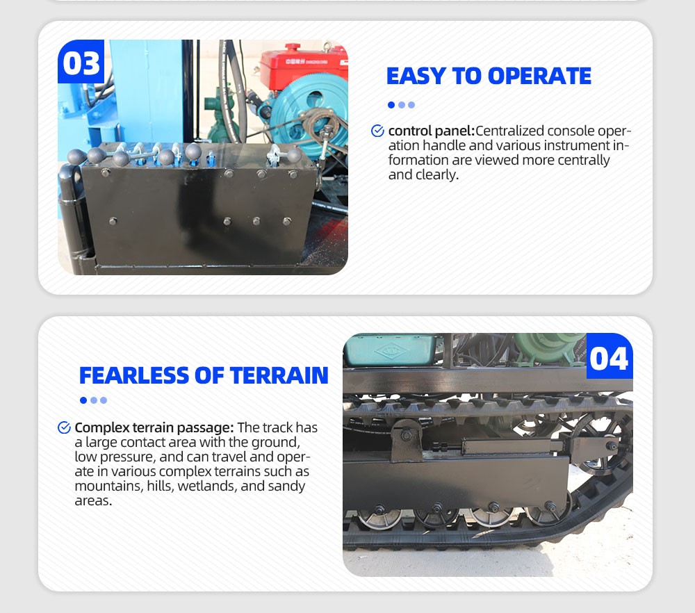 Foreuse de puits d'eau sur chenilles