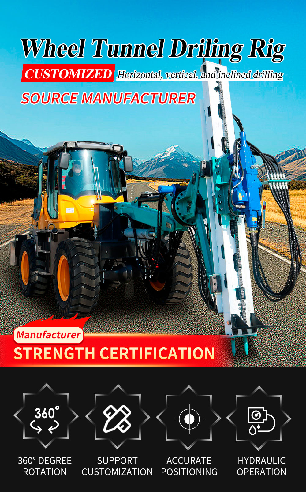 Perfuradora de túnel sobre rodas