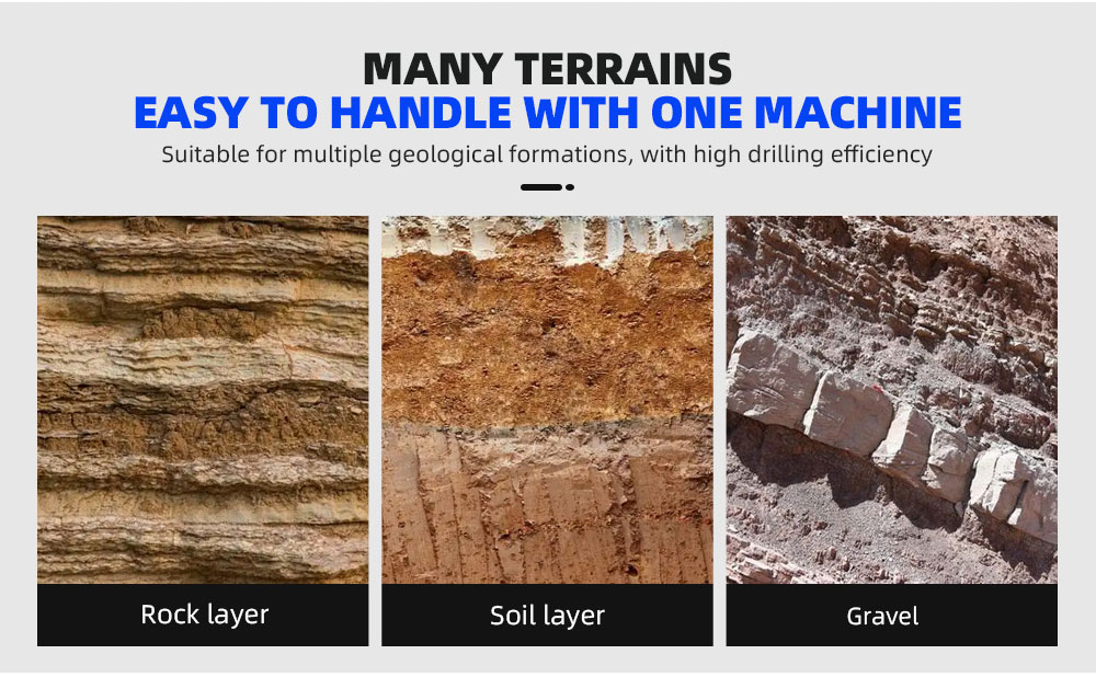 Foreuse de puits d'eau sur chenilles