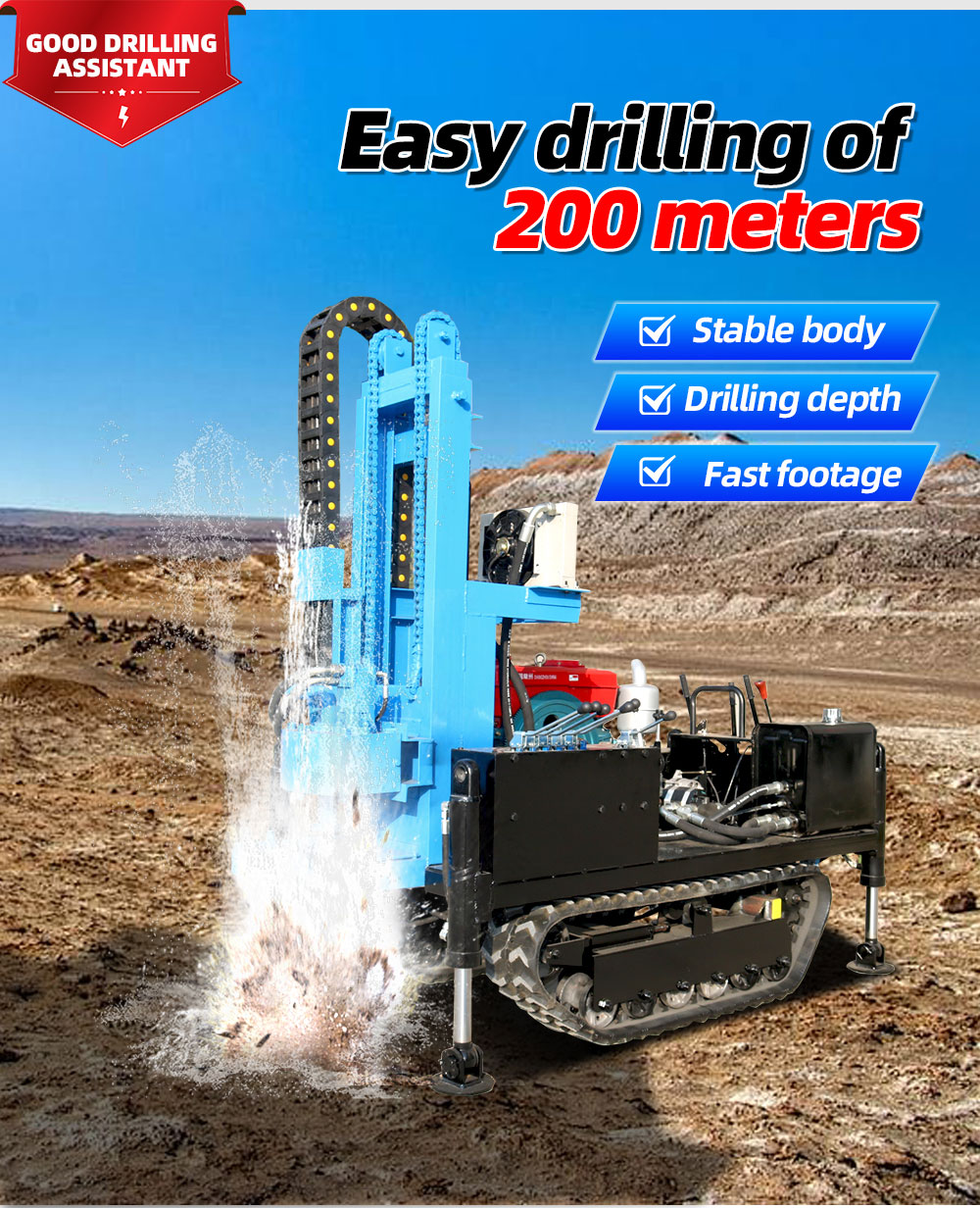 Foreuse de puits d'eau sur chenilles