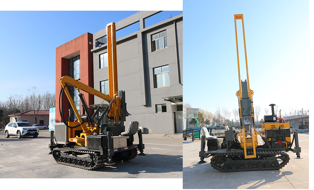 Máy đóng cọc thi công lan can đường cao tốc