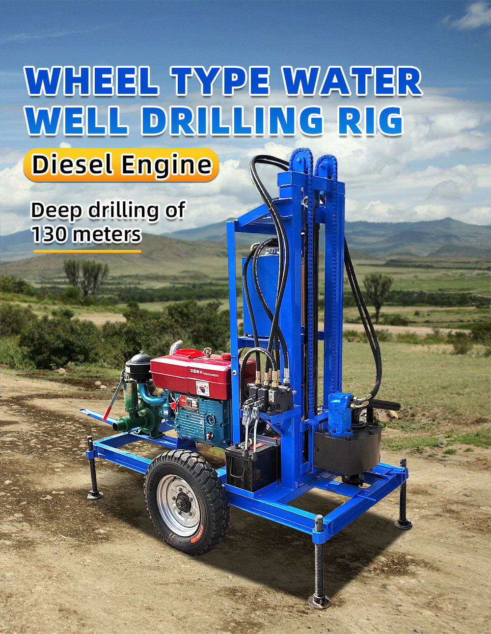 Diesel Hydraulic Water Well Drilling Rig