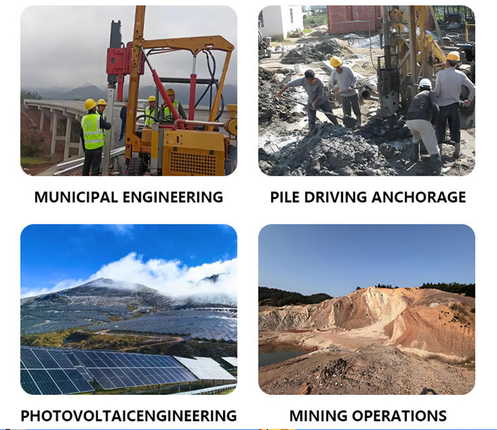 Máy đóng cọc thi công lan can đường cao tốc