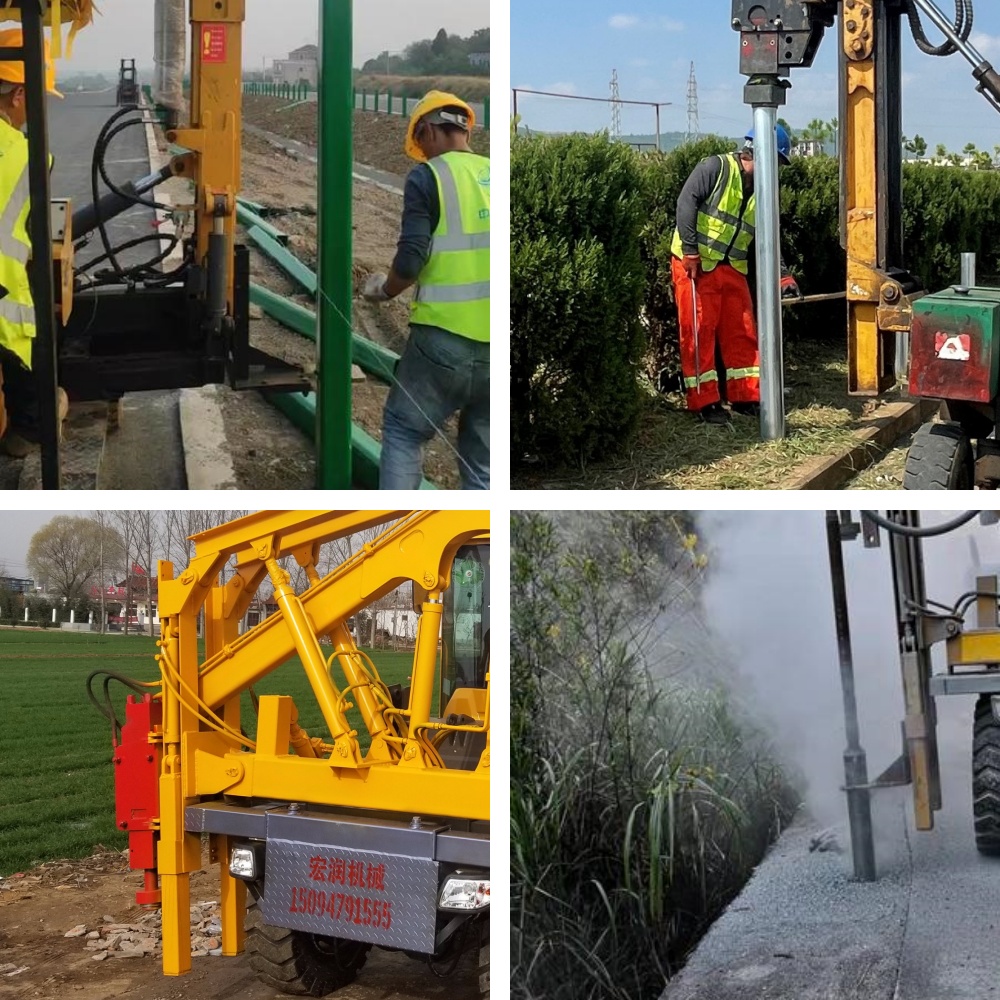 Guardrail Pile Driving Rig