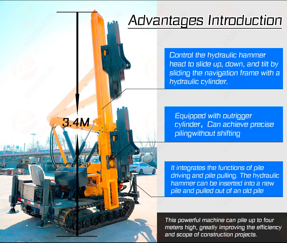 Crawler Guardrail Pile Driver